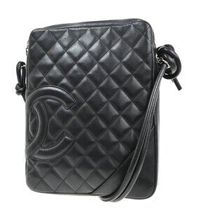 CHANEL CC Logo Cambon Mini Shoulder Bag Leather Black SHW Italy 662RP082